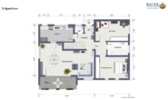 Grundriss Erdgeschoss - Einfamilienhaus in Creglingen mit Doppelgarage und Garten.